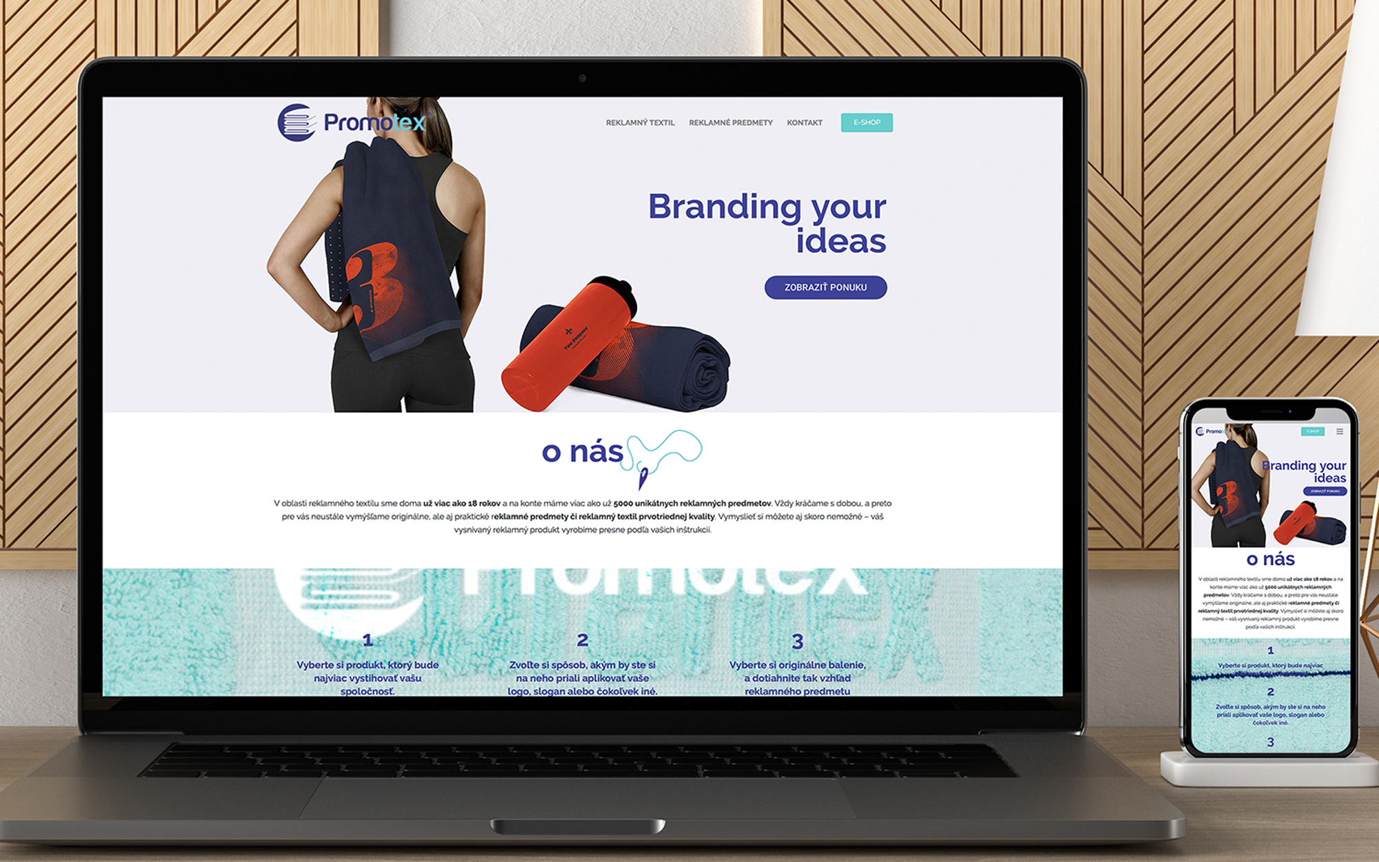 Návrh webdizajnu pre spoločnosť Promotex